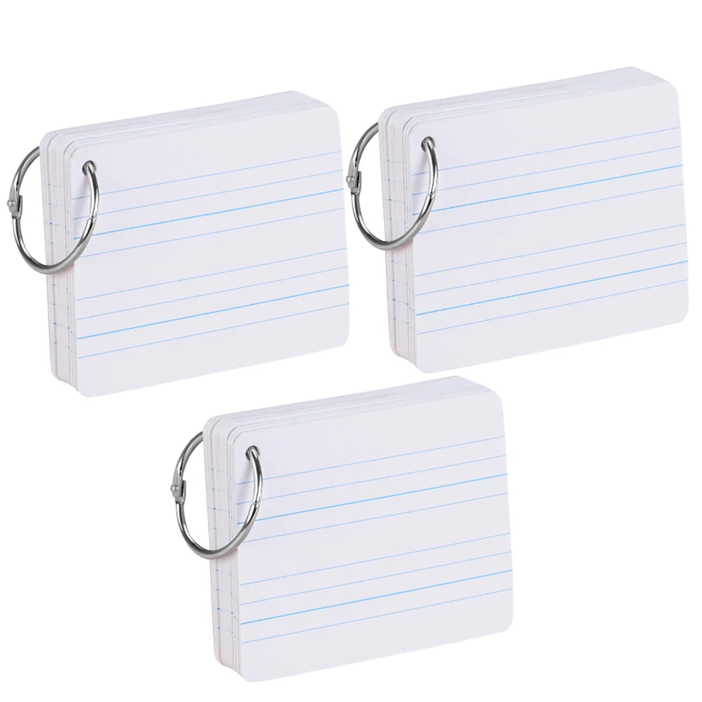 3 Pcs Pinyin for Student Card Word English Keep on Hand Snap Button Pupils Blank