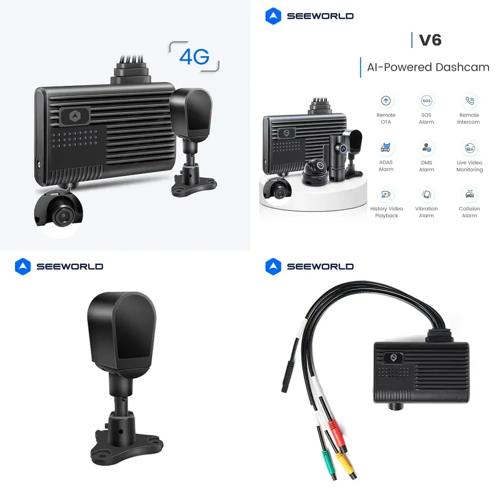 Up to 4 Live Streaming 4G Dashcam for Vehicle With AI ADAS DMS Fleet Tracking System