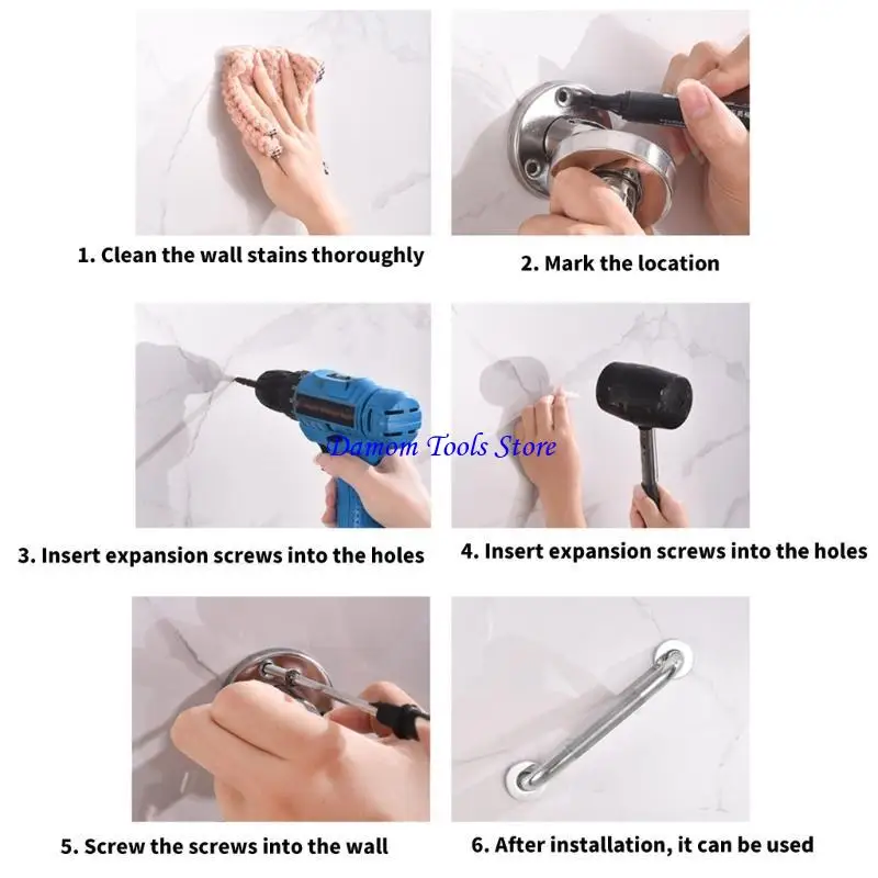 

57BE Not Slip Stainless Steel Bath Handrails Home Safety Support modern Safe Elderly Assistance for senior