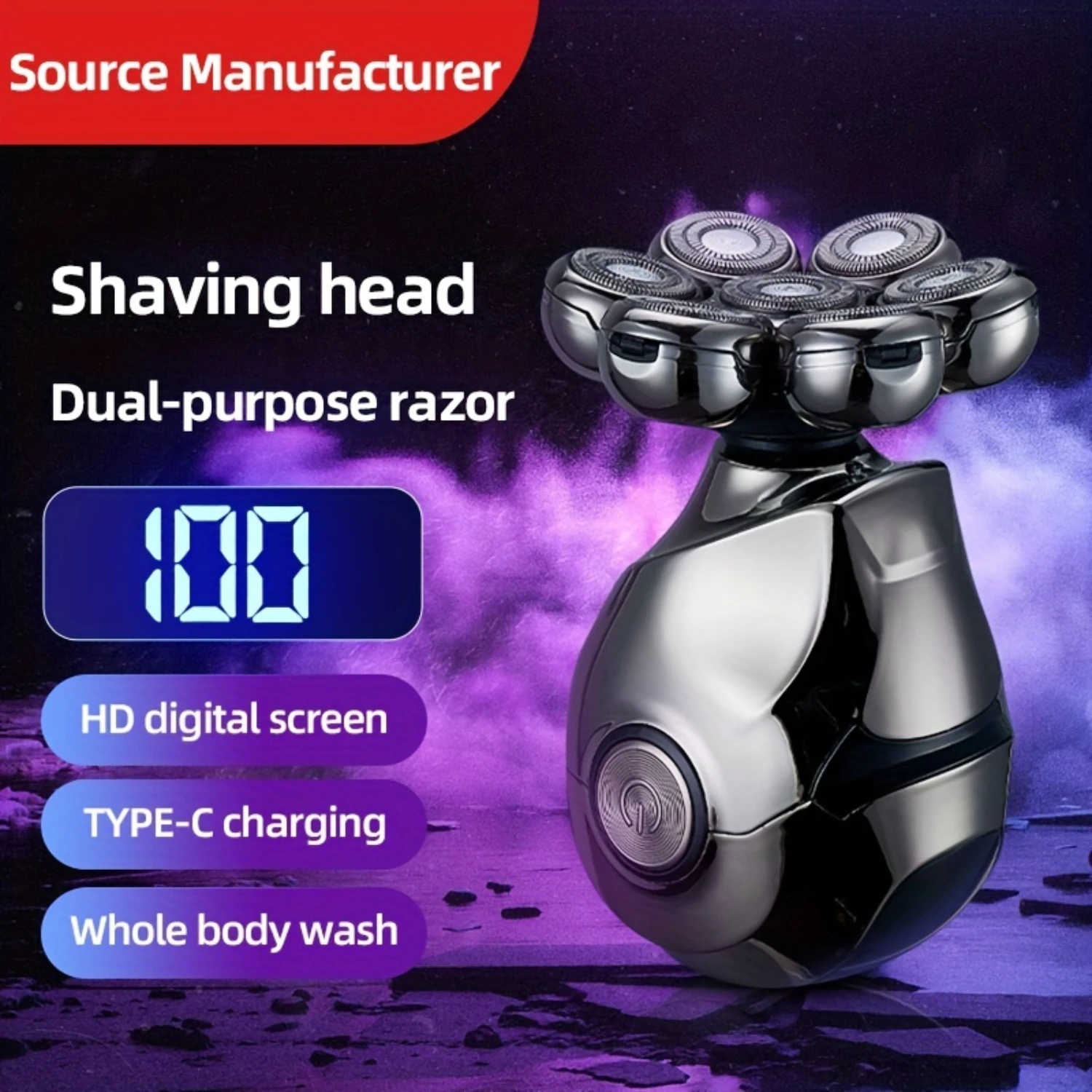 New Multi-Functional Shaving Head Machine for Men- Seven-Head Hair Clipper