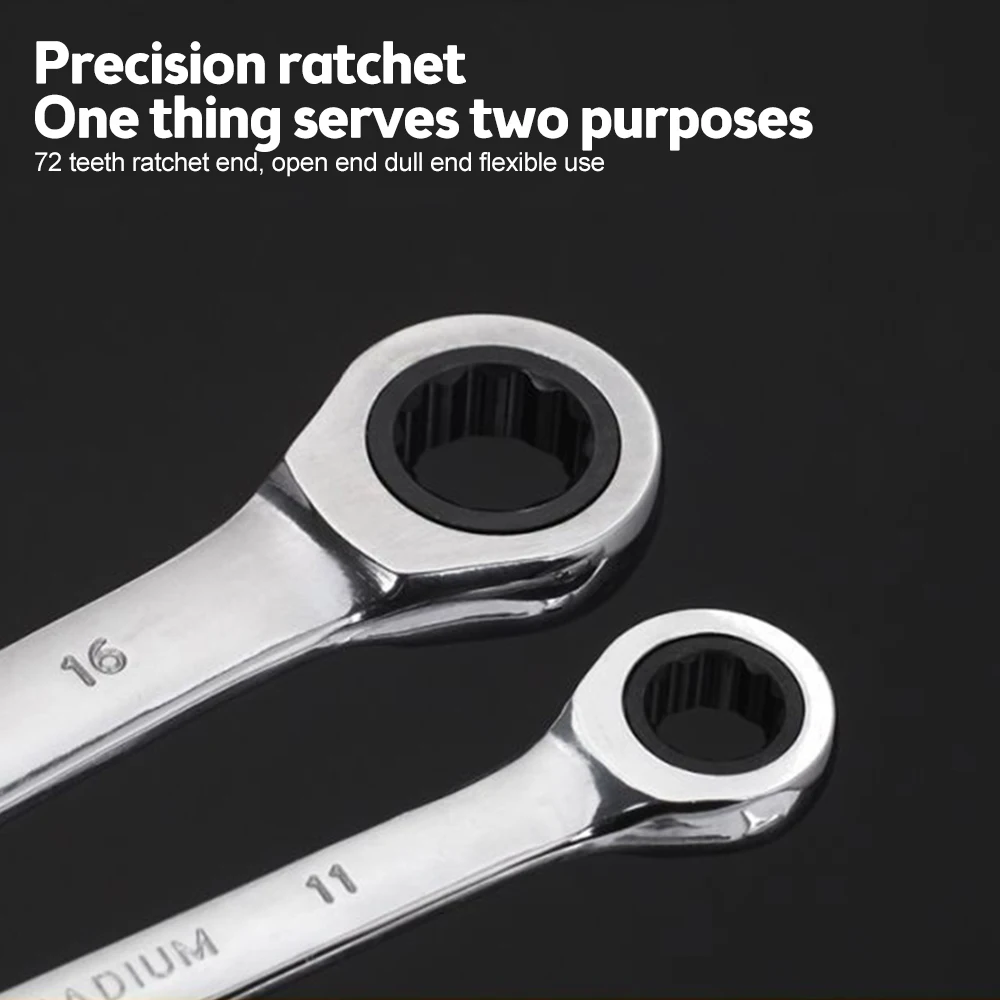 Chrome Vanadium Steel Ratchet Wrench 6-9mm Combination Wrench Set 72-Tooth Universal Key Wrenches Spanner Repair Tool Hand Tool