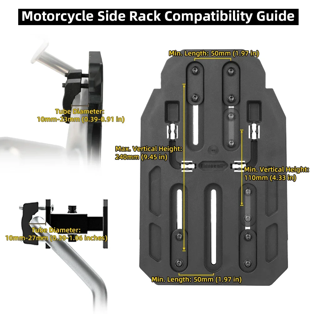 Rhinowalk Side Rack Extender Special Fit MJX2004 Durable Metal Accessories Used To Make The Bag More Stable