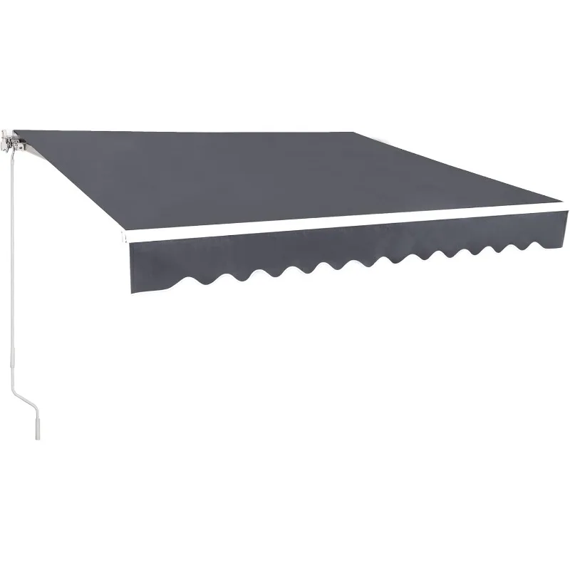 

MCombo 13x8 футов ручной выдвижной тент для патио, двери, окна, навеса от солнца, наружный навес (серый)