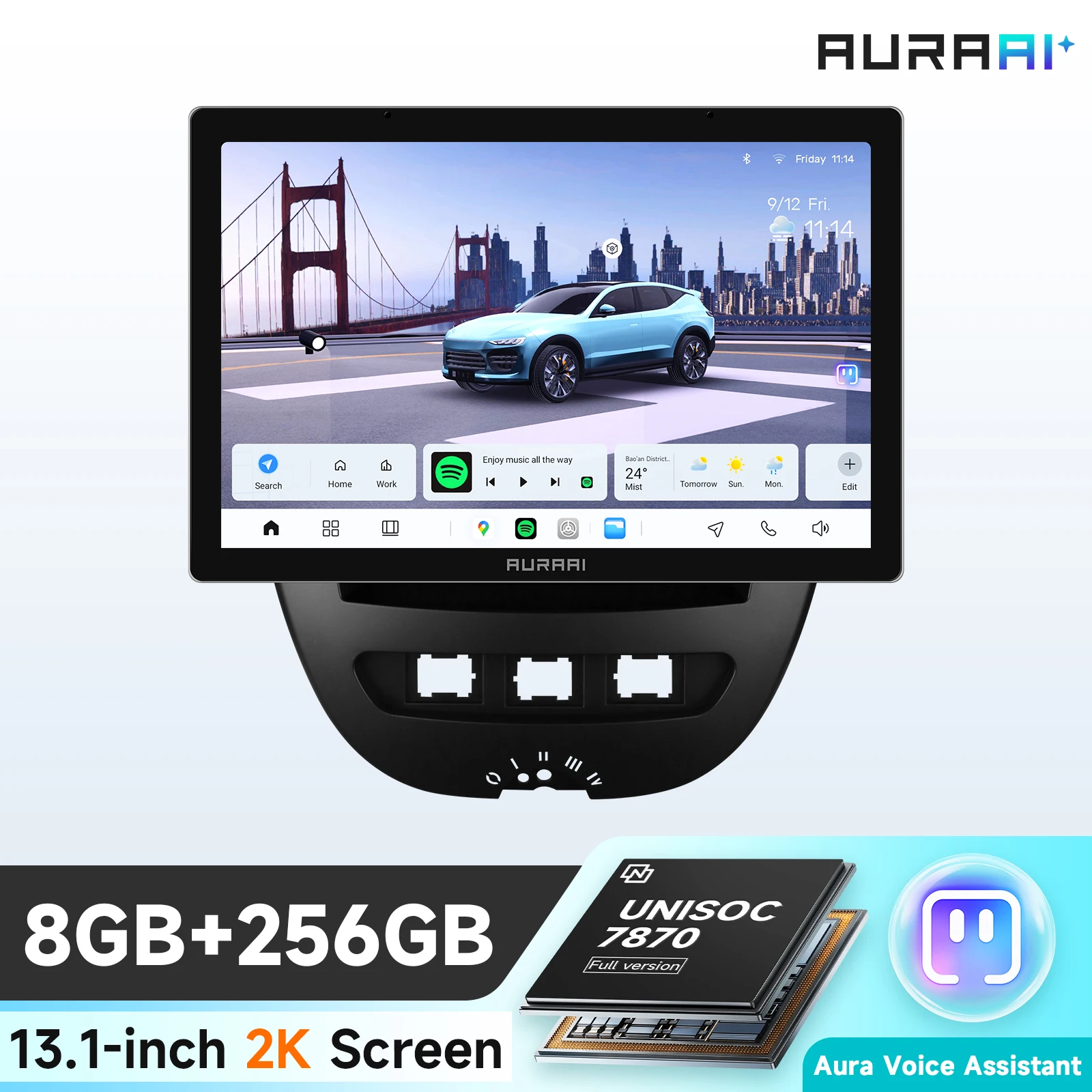10.1 ''10.33'' 2din Autoradio Android Voor Peugeot 107 2005 - 2014 Citroen C1 Toyota Aygo Multimedia Videospeler Carplay 4G Gps