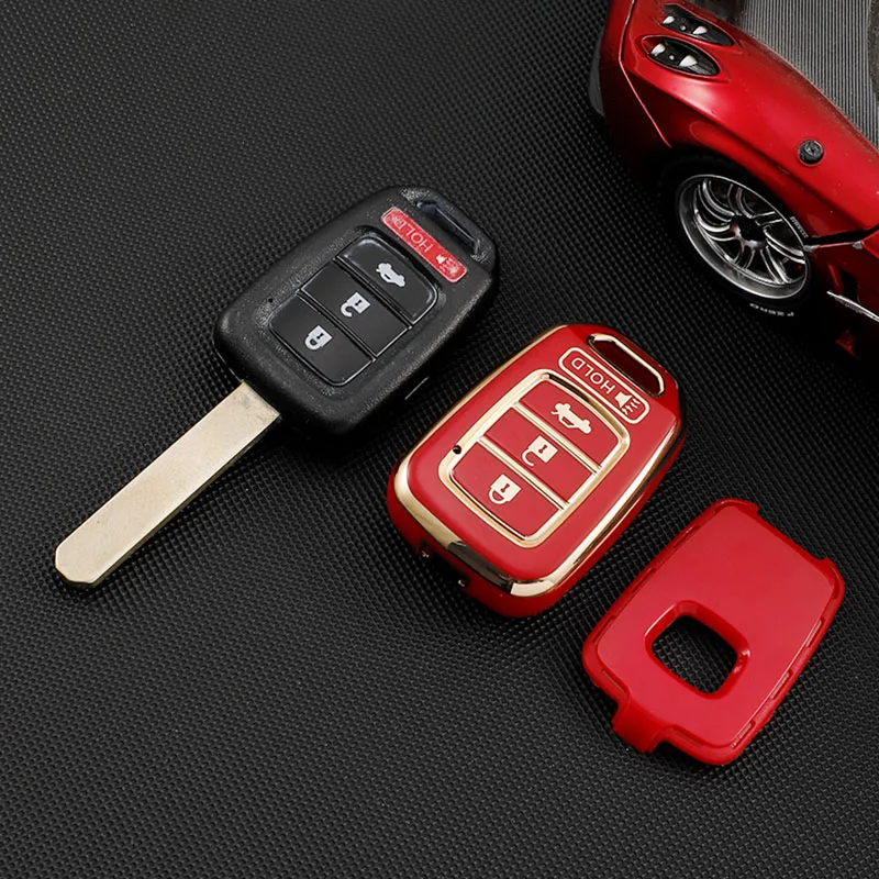 For Honda Accord CIVIC CRV Jazz HR-V HRV 2013 2014 2015 2016 Car Key Fob Cover Case Shell Cap Remote Shell Fob Holder Keychain