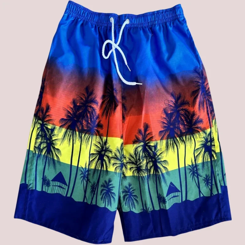 Calças de praia masculinas casuais sobre o joelho esportes surf moda fina secagem rápida shorts europeus e americanos masculinos