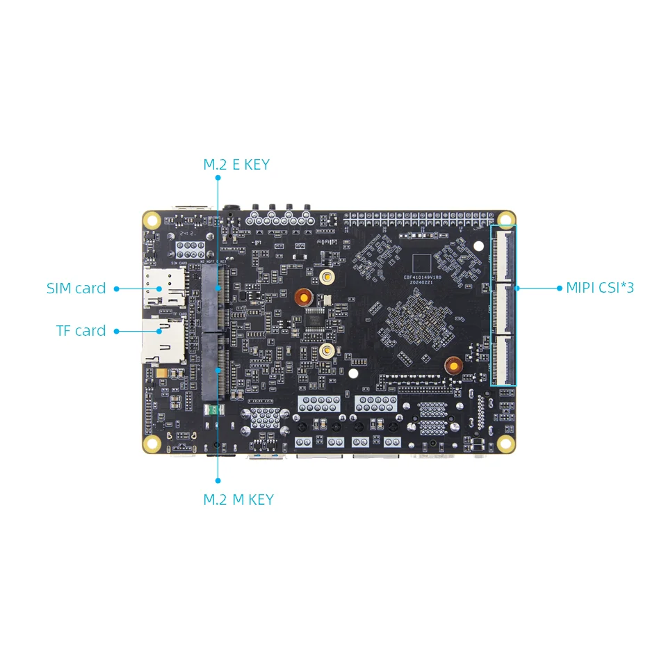 Płyta główna pojedyncza płyta RK3588 NPU 6.0tops gigabajt Dual Ethernet AI komputer SBC OS Ubuntu Industrial DIY zestaw do gier