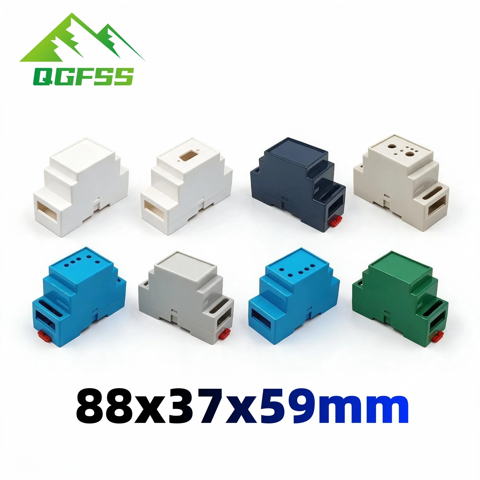 1Pcs ABS Plastic Enclosure Case 88x37x59mm, Supply Rail Electrical Shell Safety Barrier Isolation Module Control Box