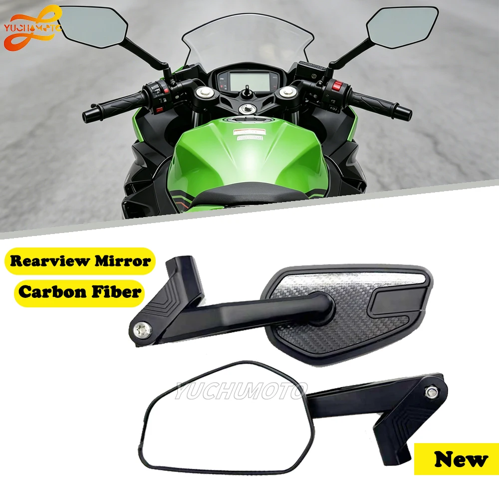 

Carbon Fiber Aluminum Alloy For Ninja 500 SE 300 250 Motorcycle Adjustabale Rearview Left Right Rear View Mirrors Side Mirror