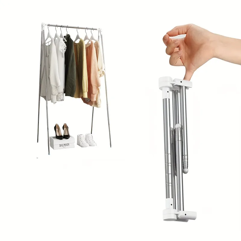 Imagem -06 - Folding Clothes Drying Rack Retrátil para Viagens de Negócios Camping e Outros Portáteis Floor Standing Racks