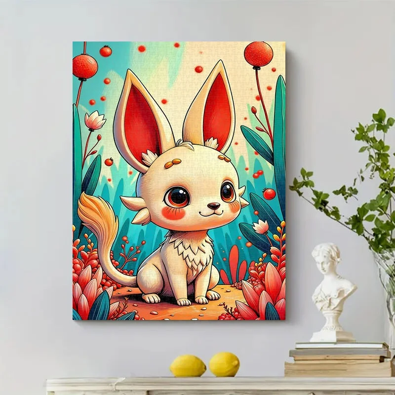 1000 stuks schattige Chibi dierenpuzzel |   27,55 x 19,69 inch kartonnen puzzel, stressverlichtend en educatief voor koppels, familie,