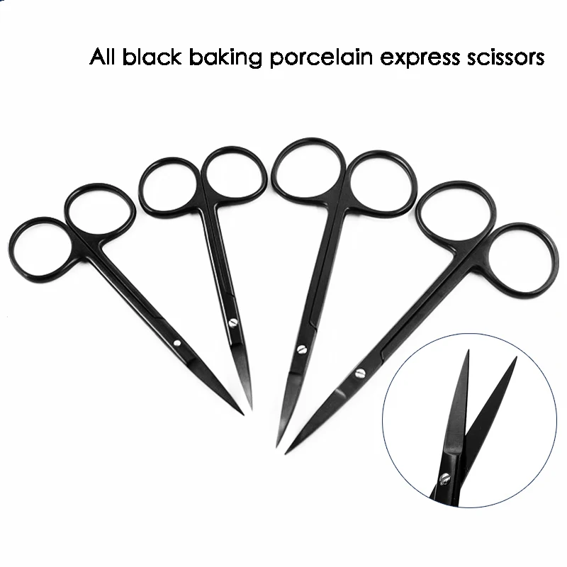 Tungsten Steel Double Eyelid Tool, Black Handle, Porcelain Tissue, Express Scissors, Carbon