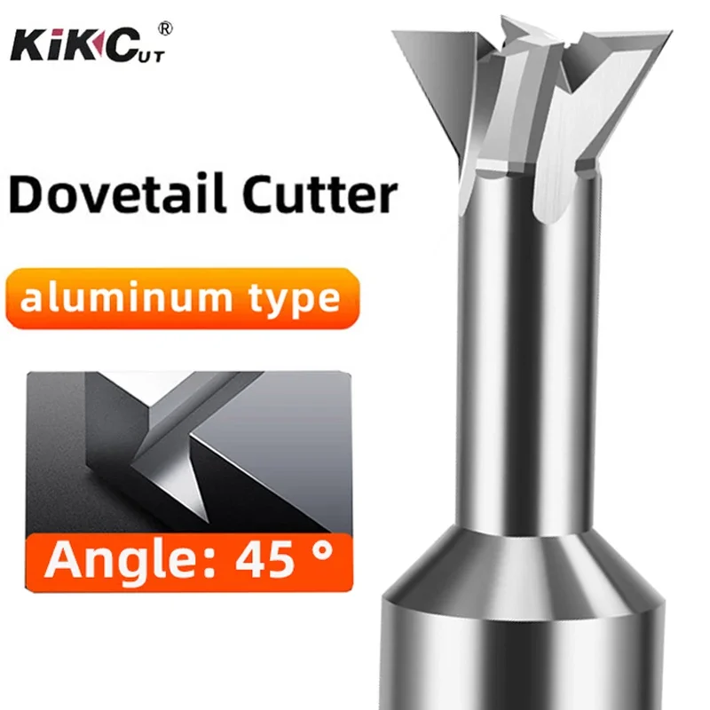 

Milling Tool 45 Degree Carbide Dovetail Groove Milling Cutter CNC Router Bit Machining Tool For Aluminum 50L/60L