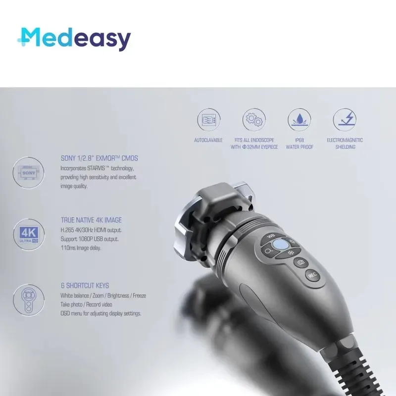 Hot Sale Medeasy Portable Medical 4K Ultra HD Endoscope Camera USB ENT Endoscopy Camera 4K with Photo/Video Recording