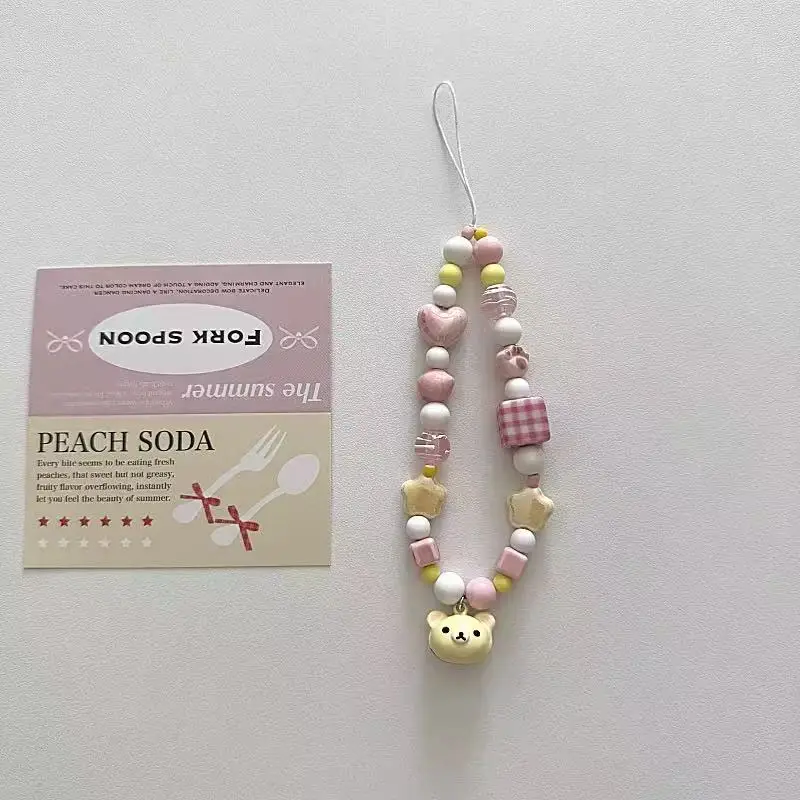 ww الهاتف المحمول سحر المفاتيح سلسلة فتاة النساء قضية الهاتف الخليوي الوردي الأزياء حقيبة قلادة مفتاح حزام حبل #4