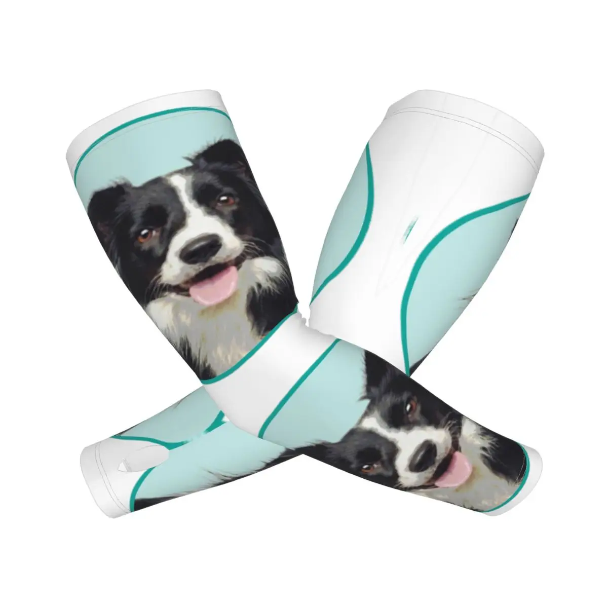 لطيف الحدود الكولي الكلب في الهواء الطلق أكمام أذرع تبريد الشمس الأشعة فوق البنفسجية غطاء للحماية الصيف الحرير الجليد ركوب الدراجات أكمام الوشم