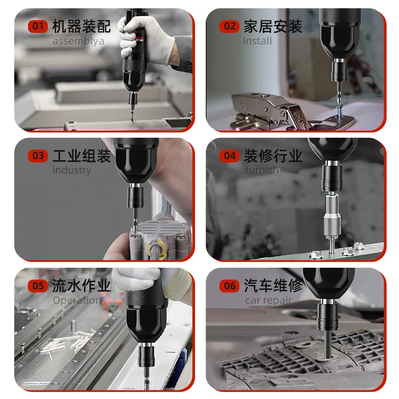 مفك براغي هوائي يعمل بالهواء المضغوط من الدرجة الصناعية، عزم دوران كبير محمول ومتين