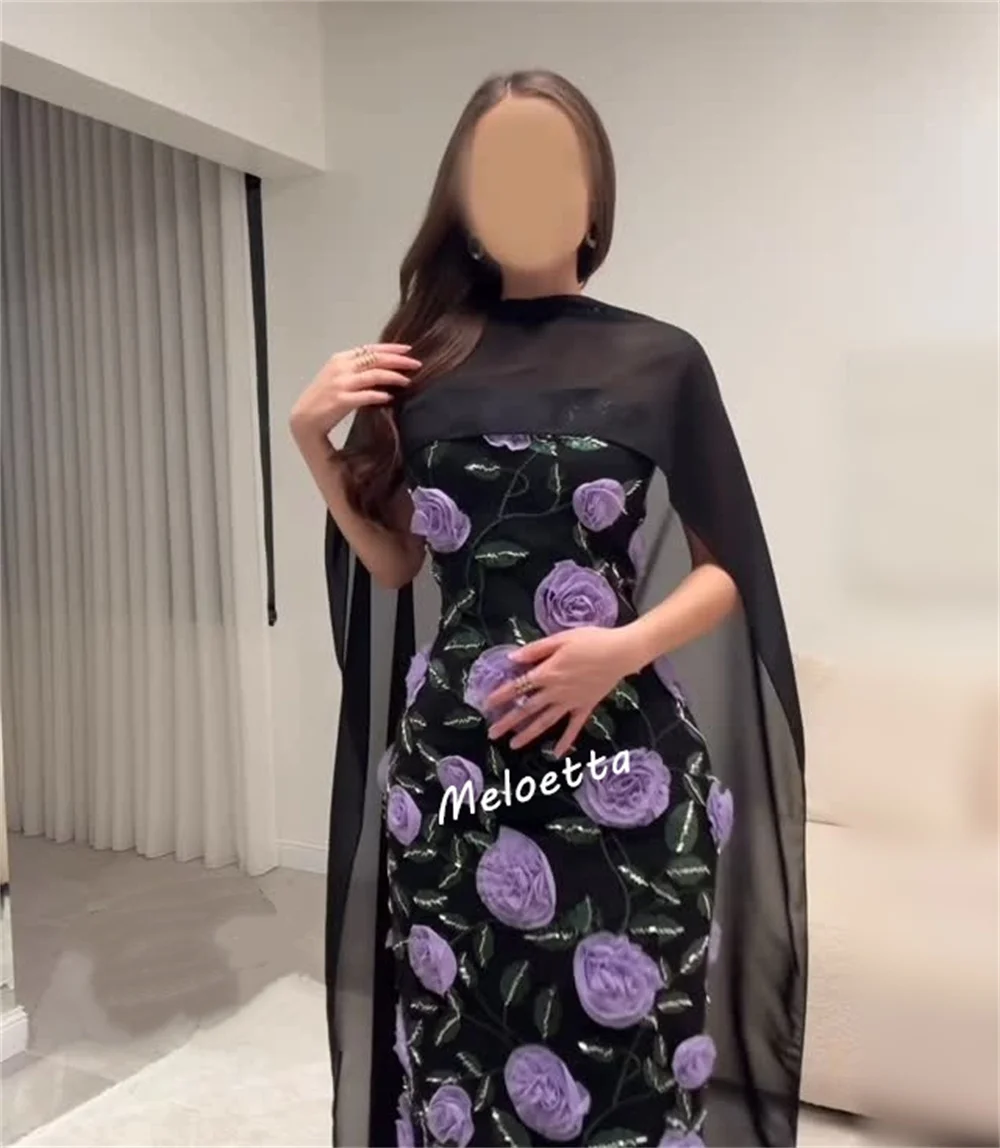 ชุดราตรีผ้าคลุมไหล่ยาวสีม่วงคุณภาพสูงสั่งตัดพิเศษสำหรับงานเลี้ยงหรูหรา งานแต่งงาน และโอกาสพิเศษ