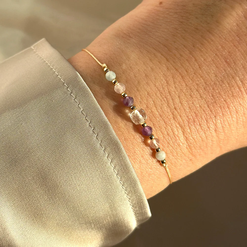 Pulsera hecha a mano de piedra Natural de estilo bohemio, regalo para pareja, pulsera de cuentas coloridas, signo del zodiaco, joyería creativa hecha a mano
