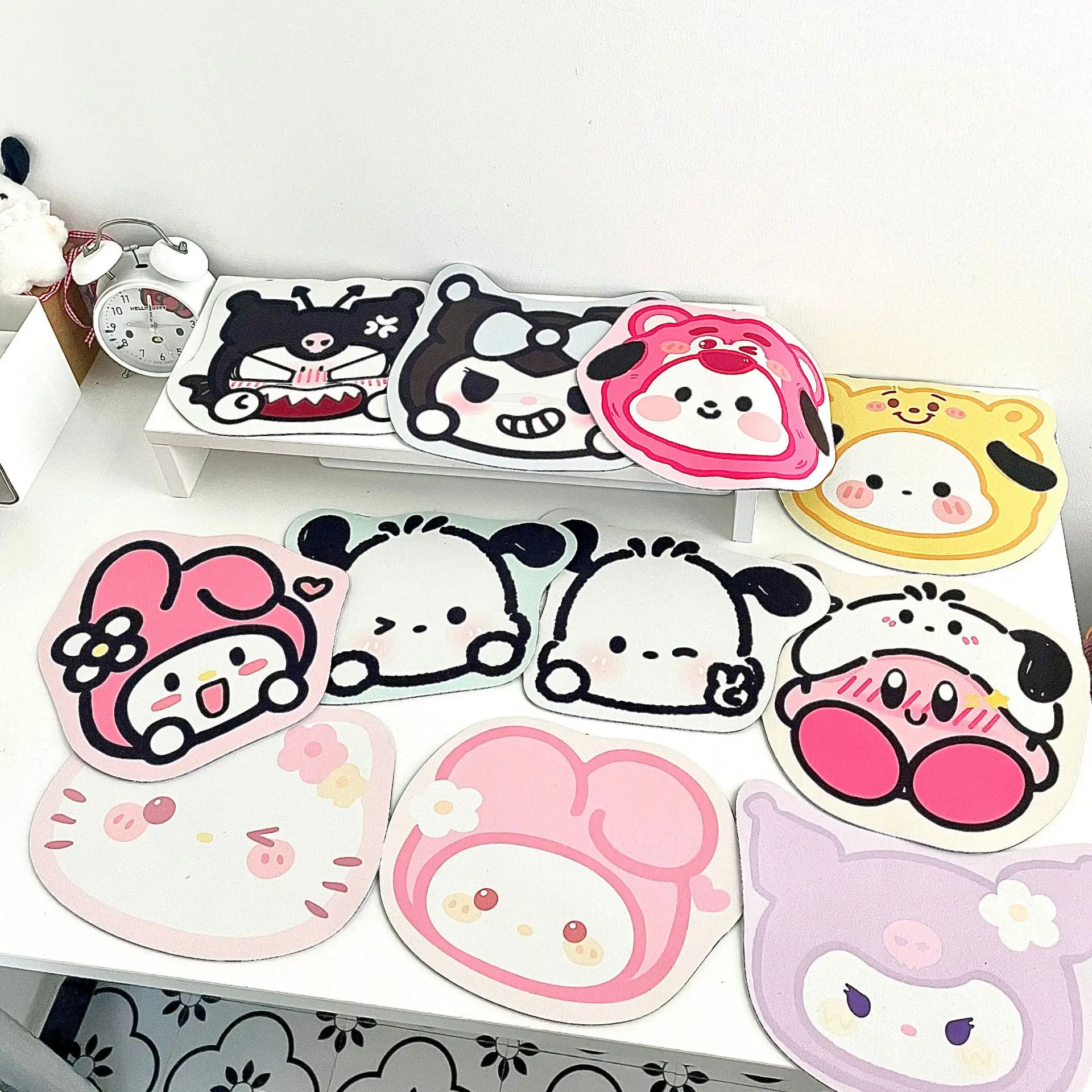 Cute Cartoon Shaped Mousepad Sanrio Shortcut Key Thickened Non slip Leather Large Wristband Animation E-sports