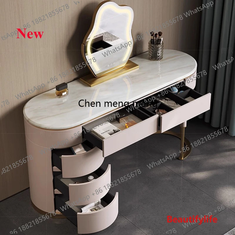 

Туалетный столик A55 для женщин, розовый, современный, с большим зеркалом, для хранения, в стиле постмодерн