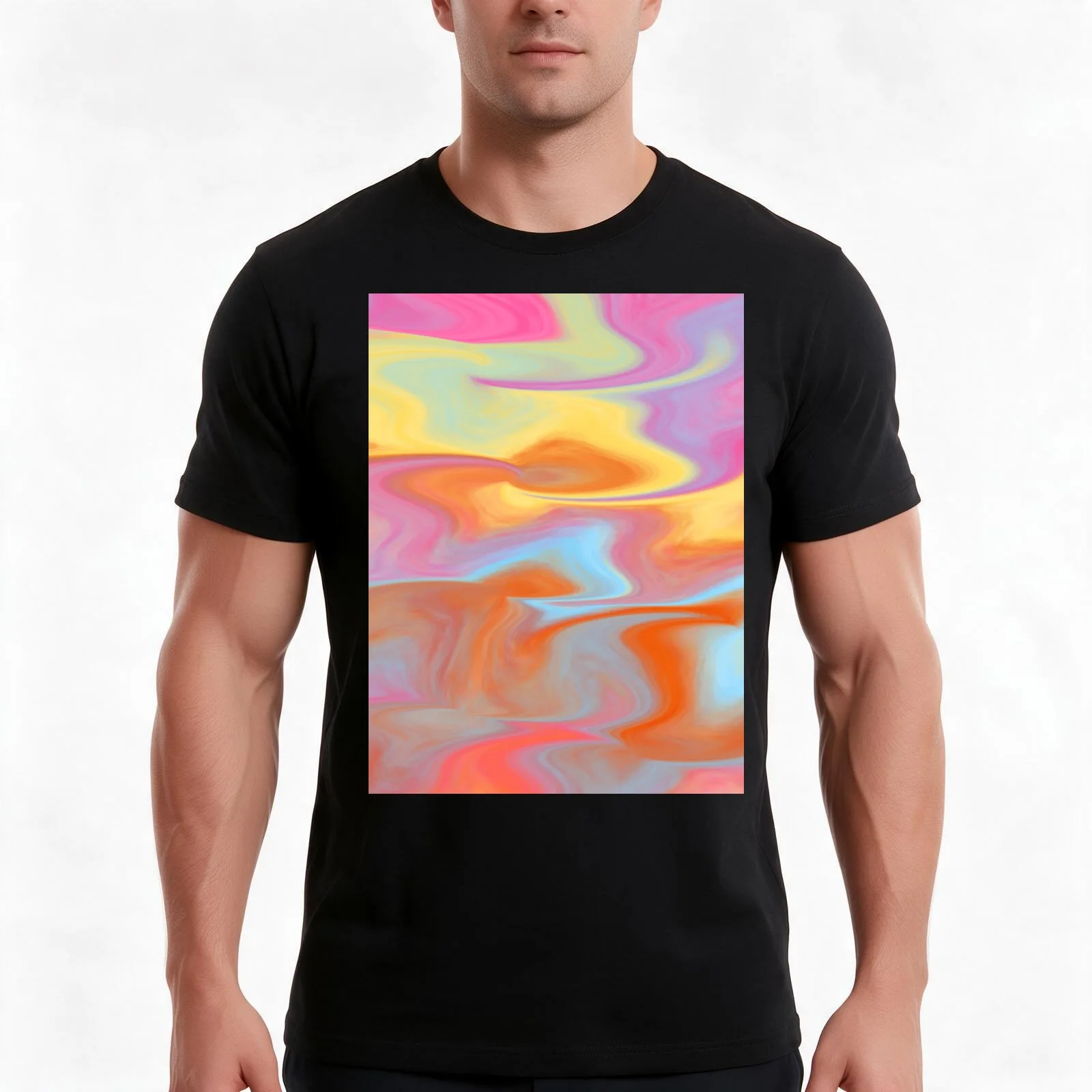 Marble Colored T-Shirt Summer Casual Cotton Tee Oversized Streetwear Tops Vintage Graphic Print Loose Fit Short Sleeve