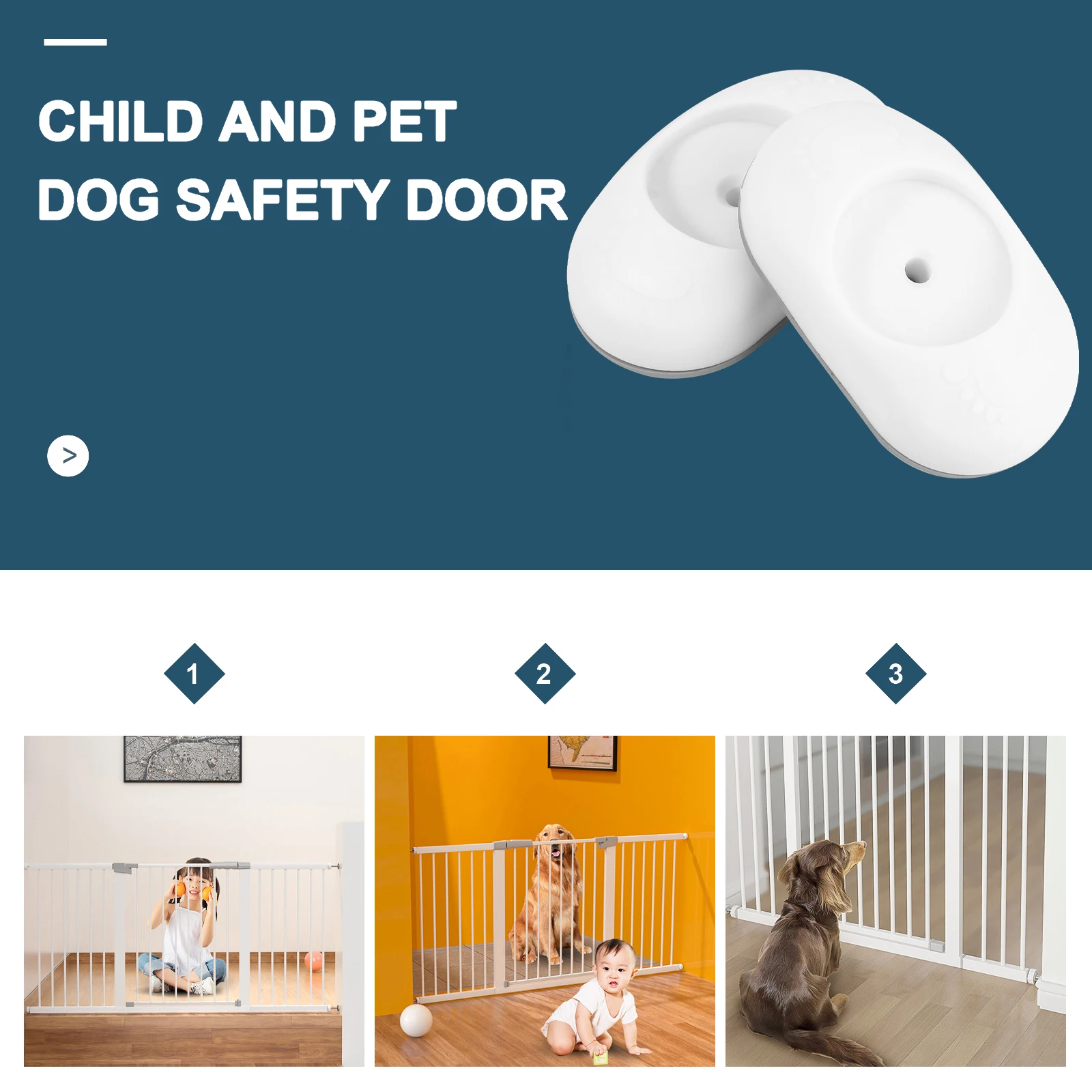 

2Pcs Reliable Door Fence Protective Fixators Simple Structure Pet Baby Safety Accessories Non-Slip Compact Space Saving