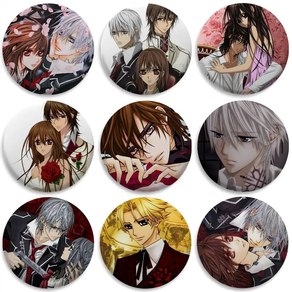

Anime Vampire Knight Zero Kiryu Badges Round Exquisite Badge Brooches Creative Pins For Clothes Hat Backpack Gift Accessories