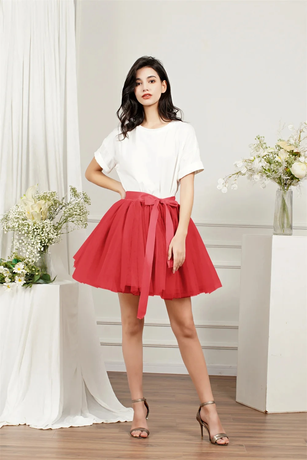 

50s Crinoline Mini Skirt For Women 6 Layers Tulle Petticoat Tutu Soft Underskirt Ballet Dance Skirt Cocktail Dress Wedding Party
