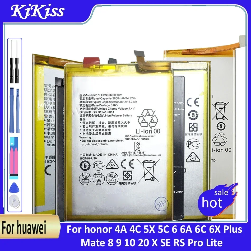 Battery For huawei Mate 8 9 10 20 X SE RS Pro Lite/For honor 4A 4C 5X 5C 6 6A 6C 6X Plus/Y3 II LUA-A22 LUA-U02 LUA-L21 LUA-U22