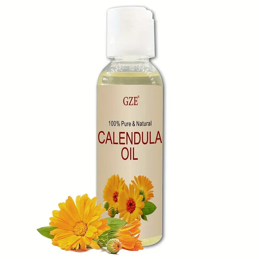 GZE Calendula Oil - Calendula Officinalis Flower Extract – Infused -Benefits for Skin, Nails, Hair, Face, Body- SHORT LIFE