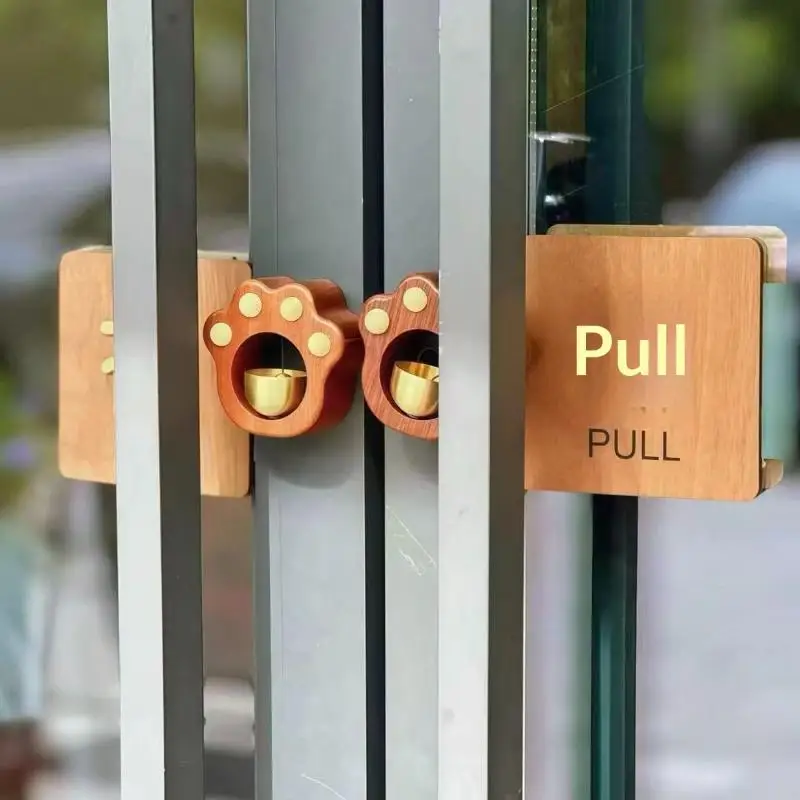 Cute Cat Paw Cartoon Doorbell Wind Chime Door Opening Reminder Easy to Hang Home Entrance Wall Decor