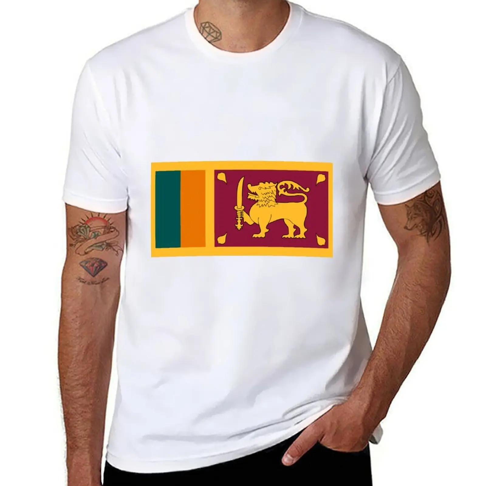 

Flag of Sri Lanka T-Shirt t shirts cotton 100% man t shirt graphic T-Shirt