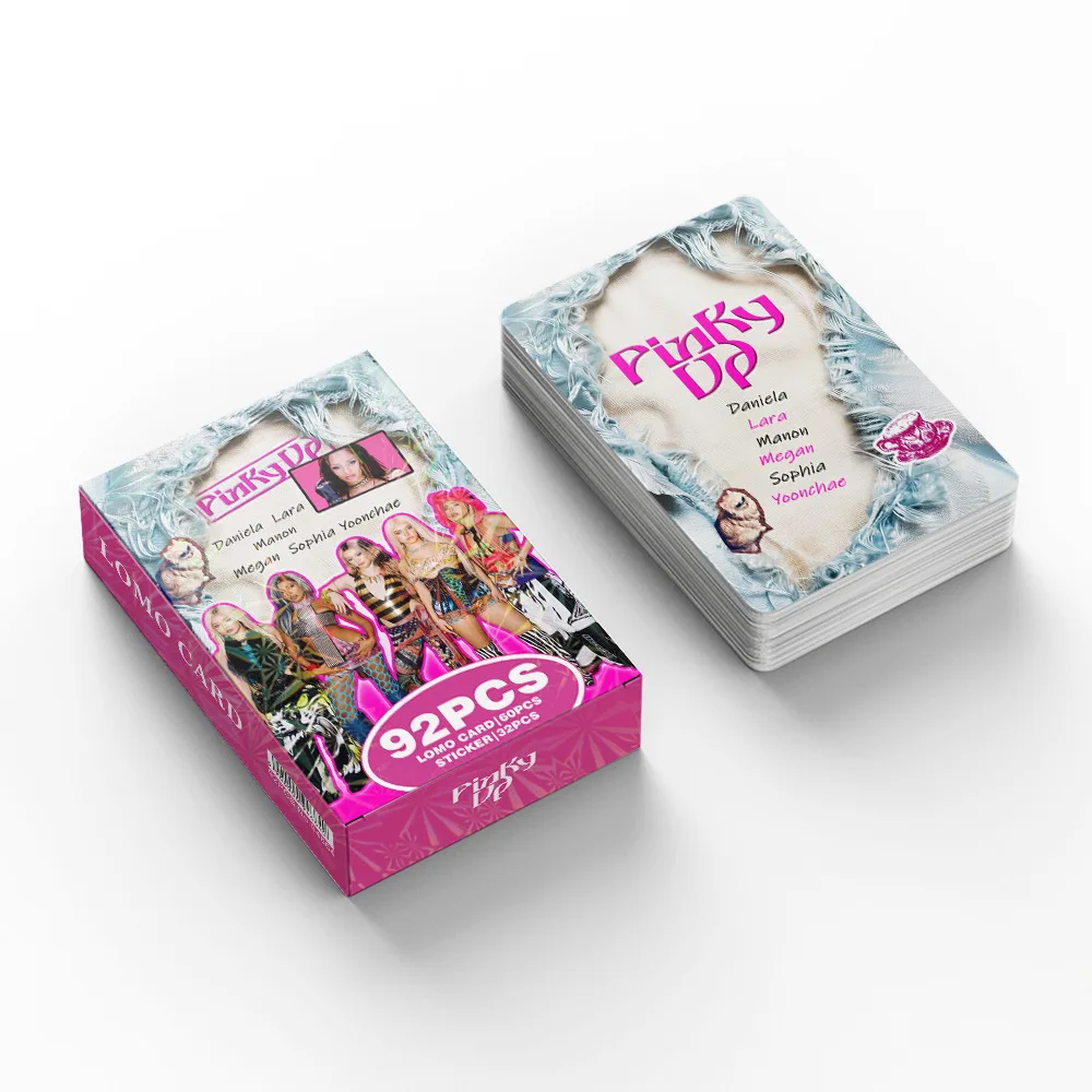 92Pcs LOMO Card Stickers Set Photo Card PINKY UP New Albums Girl Group High Quality Double sided Cards Fans Gifts