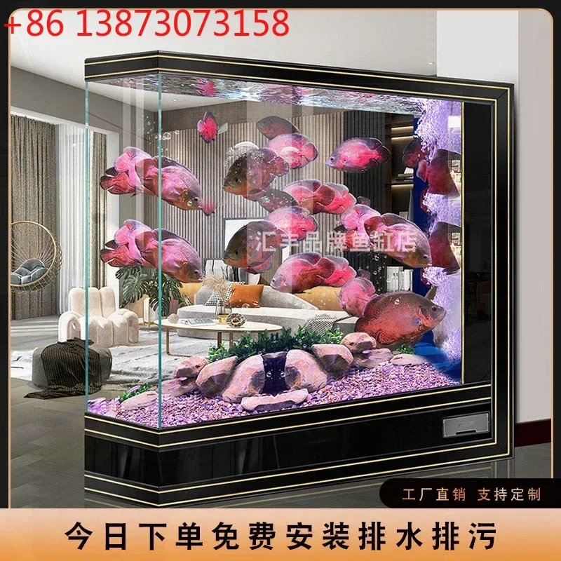 

Аквариум yj5 Super White Glass 2023: Новинка для гостиной, средний и большой, с интегрированной системой замены воды и разделителями на экранах