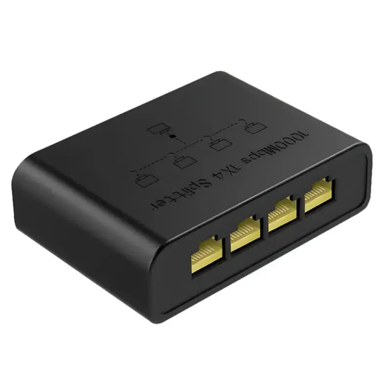 

New!Wire Divider PC LAN Extender Adapter RJ45 Network Switch Hub 1 In 4 Out Converter 1000Mbps Gigabit Ethernet Conversion