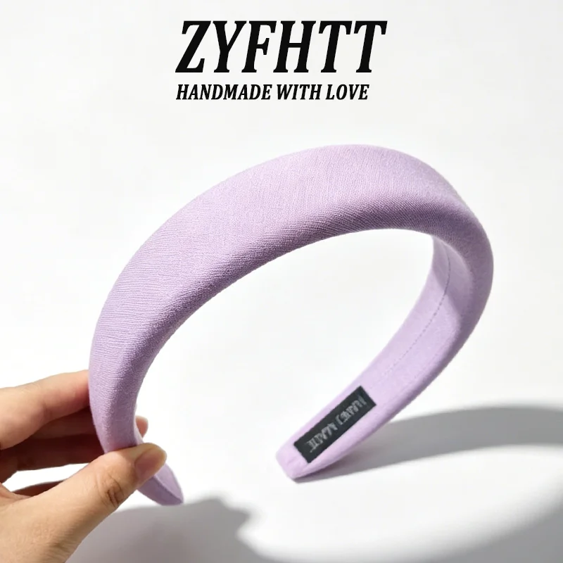 1/6 Stück ZYFHTT Lila Serie Schwamm-Stirnband für Damen, elegantes, vielseitiges breites Haarband, modischer Haarreif für Mädchen – Detail 10
