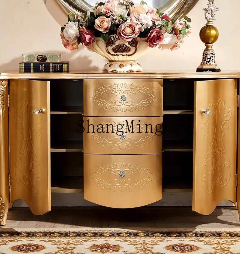 SM منزل جديد جديد ريترو غرفة المعيشة غرفة الطعام خزانة جانبية مدخل خزانة خذاء خزانة فيلا #5