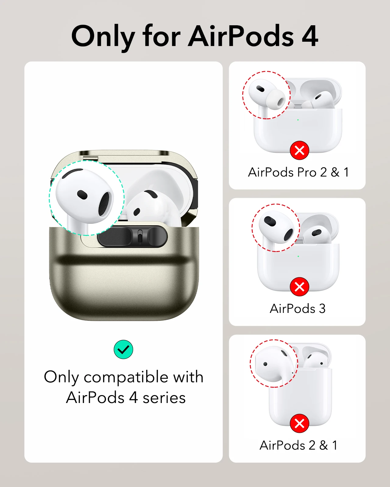 ESR for Airpods 4 Case for Airpods 4th Gen with 2024 HaloLock Protective Cover MagSafeCase with Lanyard