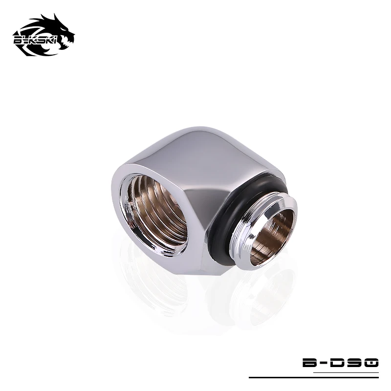 BYKSKI G1/4'' Draad 90 Graden Fitting Adapter Waterkoeling Adapters Draadlengte 10MM Zwart Zilver Goud Wit / B-D90