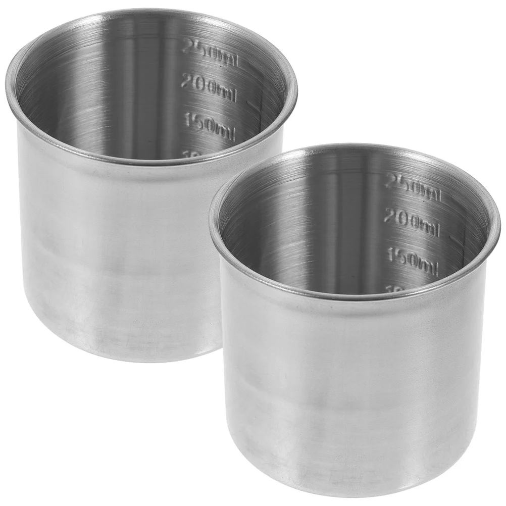 2 Pcs Measuring Cup Container Syrup Tool Multifunction Multi-size Gourmet Stainless Steel