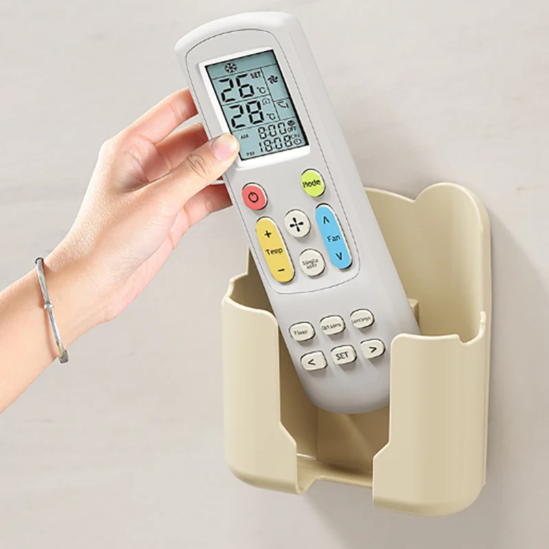 Mobile Phone Wall Holder Universal Cellphone Charger Storage Box Organizer TV Remote Control Hanging Stand Bracket Charging Dock