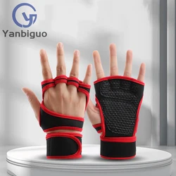 Open Gym Gloves for Women & Men，Padded Weight Lifting Gloves Wrist Support Strong-Grip Fingerless Workout Gloves for 5 Fingers