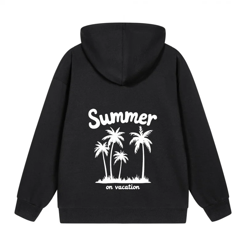 Men's Zip-Up Hoodie Summer Scene With Palm Trees 2025 New Style Casual Couples’ Style Casual and Loose