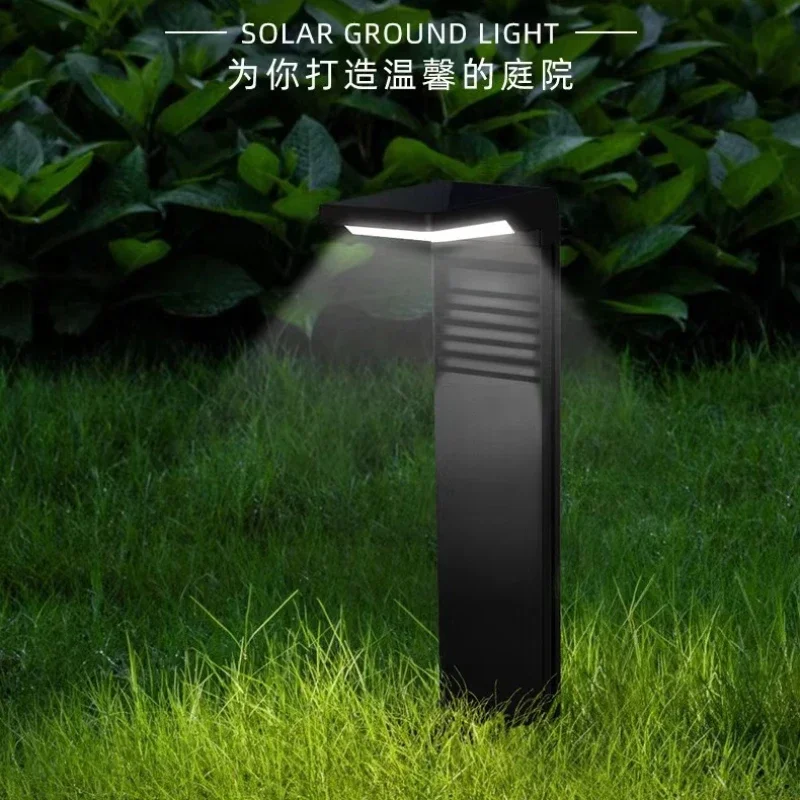 New Solar 5W Lawn Villa Ground Plug Light Modern Simple Courtyard Landscape Light IP65 Waterproof Outdoor Garden Lawn Light