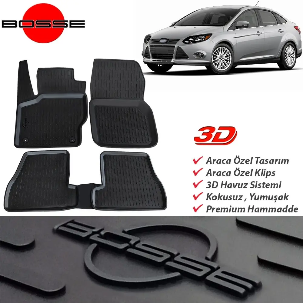 For Ford Focus 3 Mat 3D Pool SEDAN 2011 2014 BOSSE