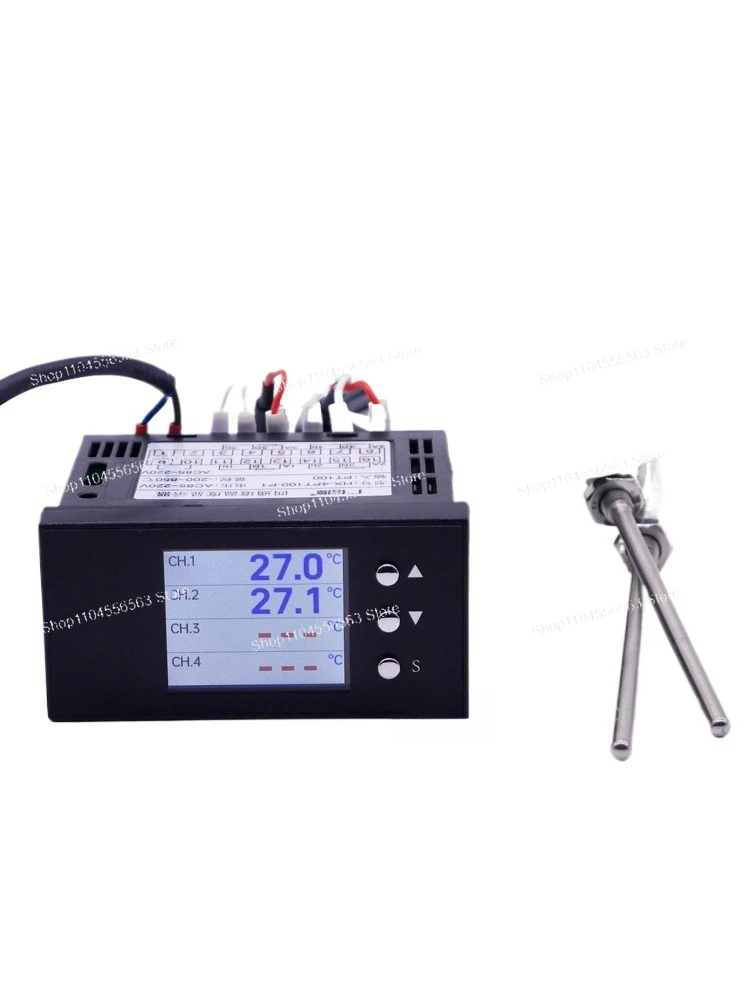 Multi-channel temperature display four-channel digital thermometer 4-loop patrol instrument PT100 thermal resistance input