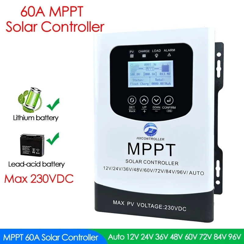 

MPPT 50A 60A 80A 230VDC Solar Panel Charge Controller PV Charging Regulator With WIFI RS485 For 24V 48V 60V 72V 96V Battey