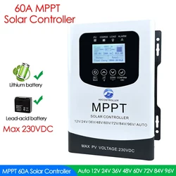 MPPT 50A 60A 80A 230VDC Solar Panel Charge Controller PV Charging Regulator With WIFI RS485 For 24V 48V 60V 72V 96V Battey