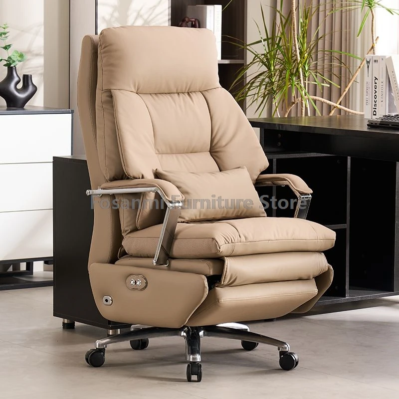 Office Chair With Swivel Seat Soft Comfortable Ergonomic Computer Chair Boss Executive Chair With Footrest And Lumbar Support